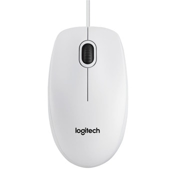Мишка Logitech B100, оптична (1000 dpi), жична, USB, бялa | JAR Computers Logitech B100 White 910-003360