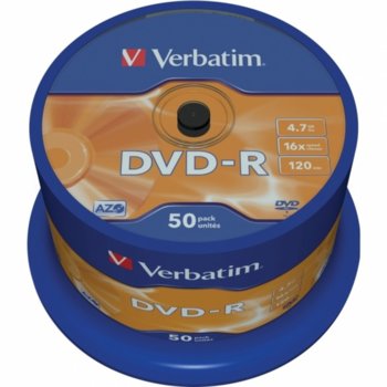 Оптичен носител DVD-R media 4.7GB, Verbatim, 16x, 50бр. image
