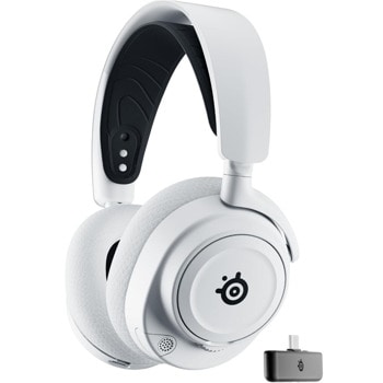 Слушалки SteelSeries Arctis Nova 7X, безжични, Bluetooth, USB, гейминг, микрофон, параметричен еквалайзер Pro-Grade, 360° пространствен звук, контрол на звука, до 38 часа време на работа, бели | JAR Computers SteelSeries Arctis Nova 7X 61567