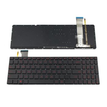 Клавиатура за лаптоп Asus, съвместима със серия ROG G552 GL552 G552V,черна без рамка с малък ентър (US) и с подсветка | JAR Computers Клавиатура за Asus ROG G552 GL552 G552V