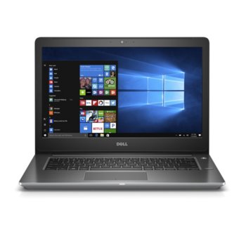 Лаптоп Dell Vostro 5468 (N013RVN5468EMEA01_1801)(сив), двуядрен SkyLake Intel Core i3-6006U 2GHz, 14" (35.56 cm) HD LED дисплей(HDMI), 4GB DDR4 RAM, 128GB SSD, 3x USB 3.0, Windows 10 Pro 64 bit, 1.59kg | JAR Computers Dell Vostro 5468 N013RVN5468EMEA01_1801