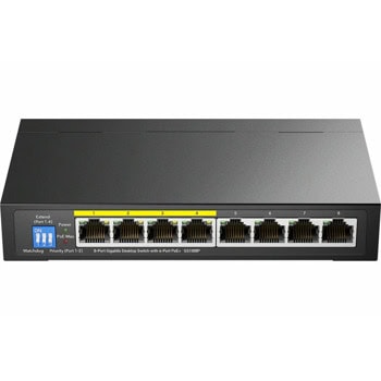 Суич Cudy GS1008P, 1000Mbps, 8 порта, 8x 10/100/1000Mbps RJ-45 (4x PoE) | JAR Computers Cudy GS1008P