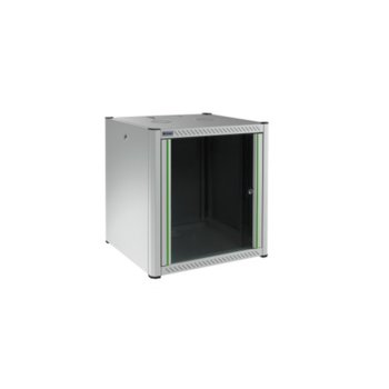 Комуникационен шкаф Mirsan MR-16-WTN66, 19", 16U, 600 x 600 x 823 мм, предна стъклена врата, сив | JAR Computers Mirsan MR-16-WTN66