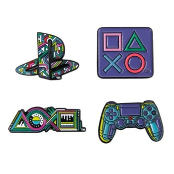 Значки PlayStation 25th Anniversary Pin Badge Set - Limited Edition, 4 броя, метални | JAR Computers Numskull NS1946