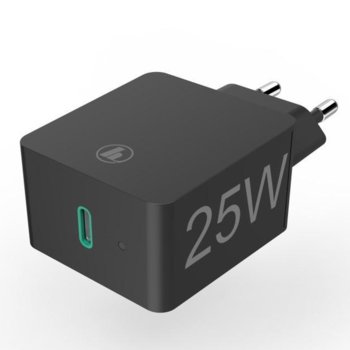 Мрежово зарядно устройство Hama 210555, от контакт към 1x USB C(ж), 25W, черно | JAR Computers HAMA-210555
