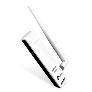 Мрежови адаптер TP-Link TL-WN722N, 150Mbps, High-Gain Wireless-N/G/B, USB Adapter, 4dBi антена | JAR Computers TP-Link TL-WN722N