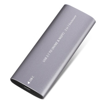 Кутия M.2 NVMe 2280, SHL-R320, за M.2 NVMe (2230/2242/2260/2280) SSD, USB-C 3.1, сива | JAR Computers Кутия за SSD SHL-R320