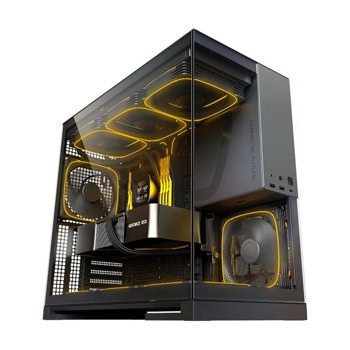 Кутия Geometric Future Model 5 (GEO-M5F-BG), ATX/microATX/Mini-ITX, 2x USB 3.0, с прозорец, черно-сива, без захранване | JAR Computers Geometric Future Model 5 Black/Grey (with 5FAN)