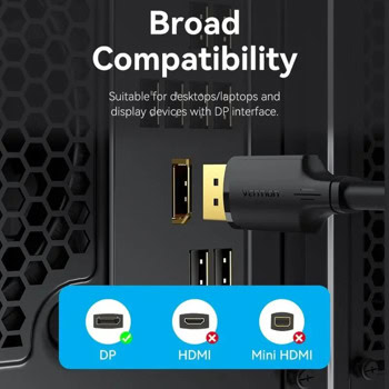 Кабел Vention HAKBF Display Port m | JAR Computers Кабел Vention HAKBF Display Port m
