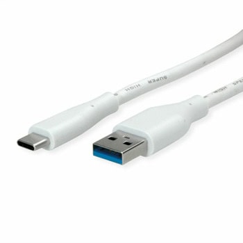 Кабел Roline 11.99.9035, от USB A(м) към USB C(м), 2 m, бял | JAR Computers кабел roline 11.99.9035