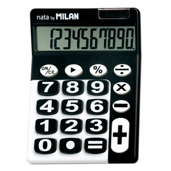 Калкулатор Milan 150610KBL, 10 разряден дисплей, настолен, големи бутони, автоматично изключване, черен image