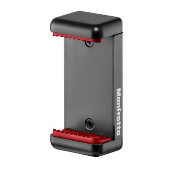 Щипка за статив Manfrotto Universal Smartphone Clamp, за телефон, макс. височина 108cm, 1 кг. товароносимост, алуминий, червен | JAR Computers Manfrotto Universal Smartphone Clamp