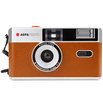 Фотоапарат AGFA Photo Analog 35mm Reusable Film Camera, светкавица, кафяв image