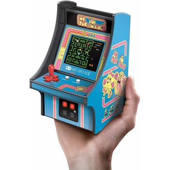 Мини ретро конзола My Arcade Ms. Pac-Man Micro Player, 2.75" цветен екран, преносима, подвижен джойстик, синя | JAR Computers My Arcade Ms. Pac-Man Micro Player