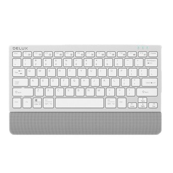 Клавиатура Delux K3300GX, безжична, Bluetooth, мултимедийни бутони, сребриста image