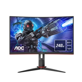 Монитор AOC C27G2ZU/BK, 27" (68.58 cm) VA панел, 240 Hz, Full HD, 0.5 ms, 80000000:1, 300 cd/m2, DisplayPort, HDMI, 4x USB 3.2 | JAR Computers AOC C27G2ZU/BK