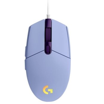 Мишка Logitech G102 LIGHTSYNC, оптична (8000 dpi), USB, гейминг, лилава, 6 програмируеми бутона, Lightsync RGB подсветка | JAR Computers Logitech G102 LIGHTSYNC Lilac 910-005854
