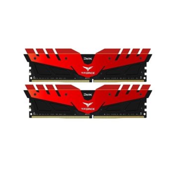 Памет 16GB(2x8GB) DDR4, 2666MT/s, TeamGroup T-FORCE DARK Z Red (TDZRD416G2666HC15BDC01), 1.2V | JAR Computers TeamGroup 2x8GB DDR4 2666MHz T-FORCE DARK Z RED
