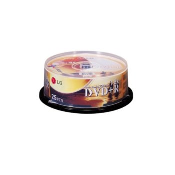 Оптичен носител DVD+R media 4.7 GB, LG, 8x, 25бр | JAR Computers LG DVD+R media 4.7 GB 8x 25бр