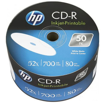 Оптичен носител CD-R 700MB, HP 00042, 52x, 50бр. | JAR Computers HP CD-R 700MB 50 БР 52x 00042
