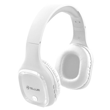 Слушалки Tellur Pulse, безжични, микрофон, Bluetooth, до 8 часа време на работа, 40mm говорители, бели | JAR Computers Tellur PULSE TLL511371