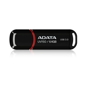 Памет 64GB USB Flash Drive, А-Data UV150, USB 3.0, черна | JAR Computers 64GB A-Data UV150 AUV150-64G-RBK