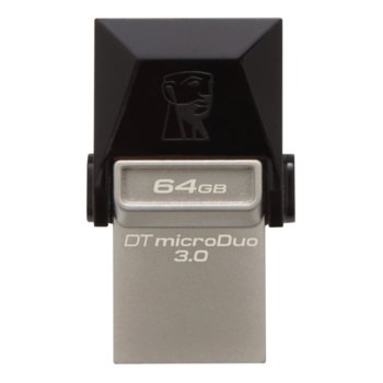 Памет 64GB USB Flash Drive, Kingston DataTraveler microDuo 3.0/USB 3.0/OTG, сребриста | JAR Computers Kingston DTDUO3/64GB