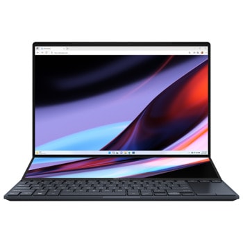 Лаптоп Asus Zenbook Pro 14 Duo OLED UX8402VV-P951X (90NB1172-M003W0), четиринадесетядрен Intel Core i9-13900H 2.6/5.4GHz, 14.5" (36.83cm) WQXGA+ OLED 120Hz дисплей & GF RTX 4060 8GB, (HDMI), 32GB LPDDR5, 2TB SSD NVMe, 2x Thunderbolt 4, Windows 11 Pro | JAR Computers Asus Zenbook Pro 14 Duo OLED UX8402VV-P951X