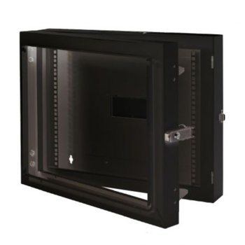 Double-Section модул MIRSAN MR.EKG12U.01 за мрежов шкаф за стена - 600 x 150 x 631 мм / 12U, черен image