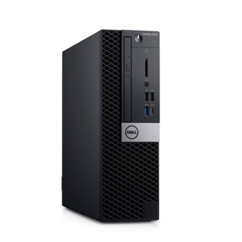Настолен компютър Dell Optiplex 5070 SFF (N015O5070SFF), осемядрен Coffee Lake Intel Core i7-9700 3.0/4.7 GHz, 8GB DDR4, 256GB SSD, 5x USB 3.1, клавиатура и мишка, Windows 10 Pro | JAR Computers Dell Optiplex 5070 SFF N015O5070SFF