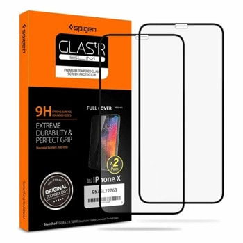 Протектор от закалено стъкло /Tempered Glass/ Spigen 057GL23120 за Apple iPhone 11 Pro/XS/X, 9H твърдост | JAR Computers Протектор Spigen 057GL23120