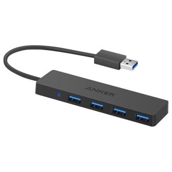 USB Хъб Anker USB 3.0 4-Port USB Hub (A7516012), 4 порта, от USB Type-A към 4x USB 3.0 Type-A, 5000 Mbit/s, черен image