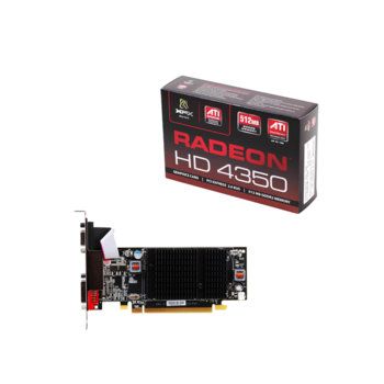 Видео карта ATi HD4350, 512MB XFX HD-435X-YAH2, PCI-E, DDR2, 64bit, DVI, TV Out, безвентилаторно охлаждане | JAR Computers ATi HD4350