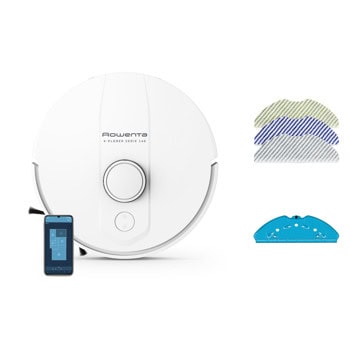 Прахосмукачка Rowenta X-PLORER Serie 140 RR9177WH, робот, 350ml капацитет на контейнера/320ml на резервоара, до 120 минути време на работа, картографиране, 4 нива на мощност, бяла | JAR Computers Rowenta X-PLORER Serie 140 RR9177WH