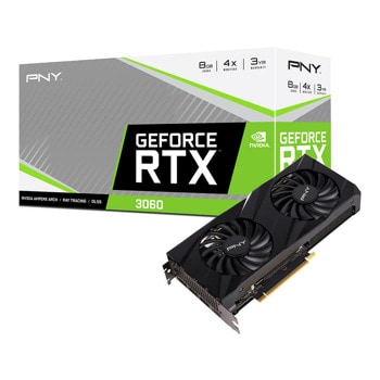 Видео карта Nvidia GF RTX 3060, 8GB, PNY VERTO Dual Fan, PCI-E 4.0, GDDR6, 128-bit, DisplayPort, HDMI | JAR Computers PNY GeForce RTX 3060 8GB VERTO Dual Fan