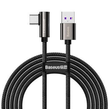 Кабел Baseus Legend Elbow PD 2.0 66W (CATCS-C01), от USB A(м) към USB C(м), 2m, черен image