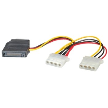 Захранващ кабел Roline 11.03.1040 1xSATA към 3x 4-pin HDD | JAR Computers Roline 11.03.1040