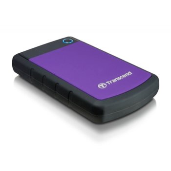Твърд диск 1TB Transcend StoreJet 25H3P, лилав, 2.5" (6.35 cm), външен, удароусточив, USB3.0 (+захранване през USB) | JAR Computers 1000GB Transcend StoreJet 25H3P