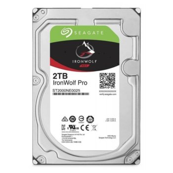 Твърд диск 2TB Seagate IronWolf Pro, SATA 6Gb/s, 7200 rpm, 128MB кеш, 3.5"(8.89cm) | JAR Computers Seagate IronWolf Pro 2TB ST2000NE0025
