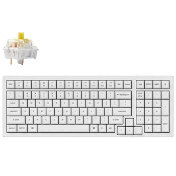 Клавиатура Keychron K4 Pro QMK/VIA (K4P-O4), жична/безжична, механична, Hot-Swappable K Pro Banana суич, гейминг, бяла подсветка, бяла, Bluetooth, USB | JAR Computers Keychron K4 Pro Hot-Swappable Banana Switch K4P-O4