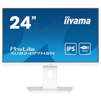 Монитор IIYAMA XUB2497HSN-W1, 23.8" (60.45cm) IPS панел, 100Hz, Full HD, 1ms, 80 000 000:1, 250cd/m2, DisplayPort, HDMI, USB, USB-C, LAN | JAR Computers IIYAMA XUB2497HSN-W1