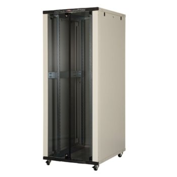 Комуникационен шкаф Lande LN-CK42U8010-BL, 19", 42U, 800 x 1000 мм, стъклена врата, LCD термометър, черен | JAR Computers Lande LN-CK42U8010-BL