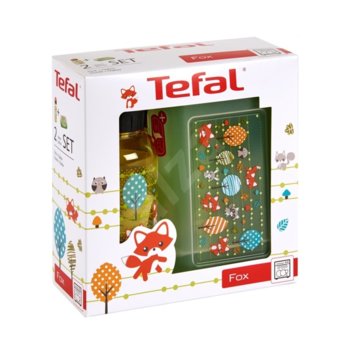 Кутия за съхранение Tefal Kids Set Tritan Fox, със бутилка 0.4L, с капак, пластмаса, лисица | JAR Computers Tefal Kids Set Tritan Fox