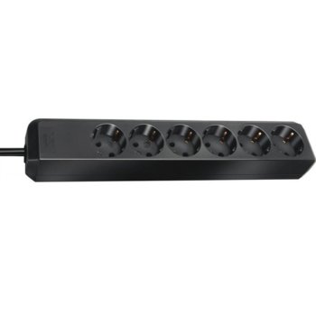 Разклонител Brennenstuhl Eco-line 1159400015, 6 гнезда, обезопасени спрямо деца контакти, 1.5 метра, черен | JAR Computers Brennenstuhl Eco-line 1159400015