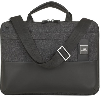 Чанта за лаптоп Rivacase 8823 Black, до 13.3" (33.78cm), полиестер, регулируема презрамка с противоплъзгаща подложка за рамо, черна | JAR Computers Rivacase 8823 Black