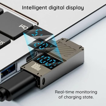 Адаптер от DC към USB-C женско за аdapter сив