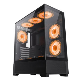 Кутия Gamemax Vista AB, EATX/ATX/mATX/Mini-ITX, 1x USB 3.1 Type-C, 3x 120mm вентилатора, с прозорец, черна, без захранване | JAR Computers Кутия Gamemax Vista AB черна