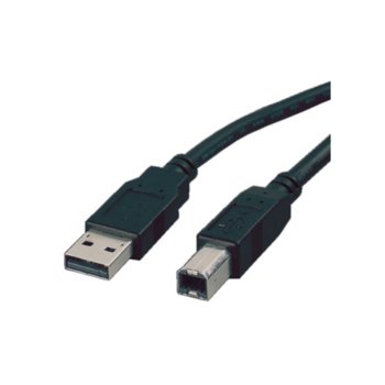 Кабел Roline 11.02.8808, USB A(м) към USB B(м), 0.8m, черен | JAR Computers ROLINE 11.02.8808 USB A(м) към USB B(м) 0.8m