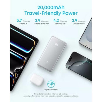 anker zolo, 20000mah, 22.5w, qc + pd, white