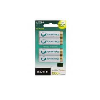 Акумулаторна батерия Sony NH-AAB4KN NiMH, АА, 2000mAh, 1.2V, 4 броя в опаковка | JAR Computers Sony NHAAB4KN 4xAA/2000mAh